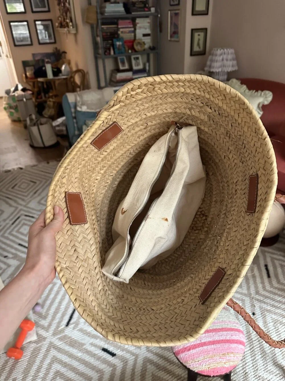 mango basket bag with braided straps